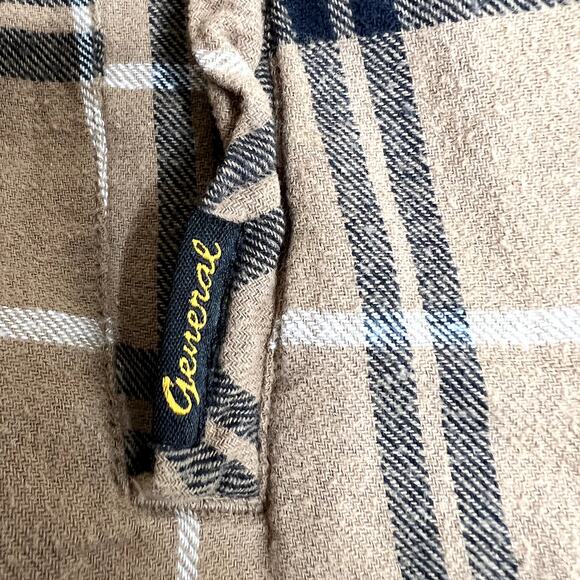 Fivestar General Flannel Jacket Shacket Women XS Plaid BROWN Retro Cozy Winter - Picture 9 of 14